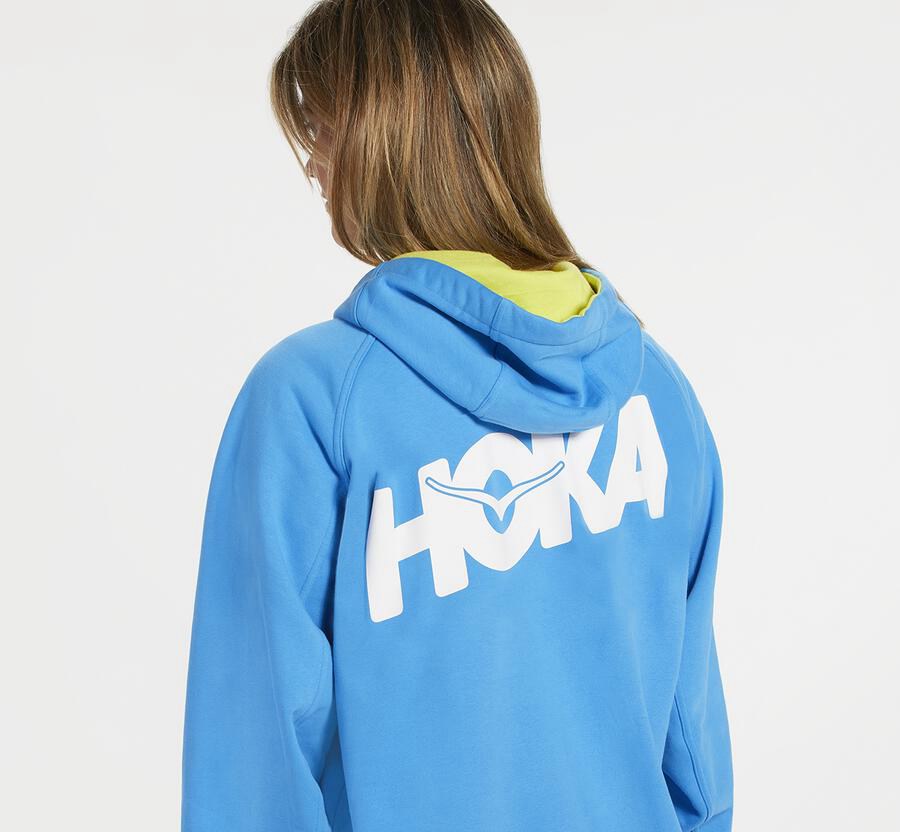 Sudadera Con Capucha Hoka One One Mujer Azules - Bondi - JLKC58021